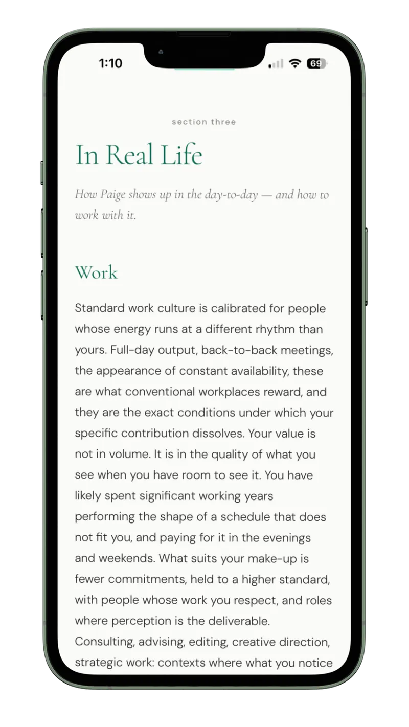 A personal Andie guide on a phone